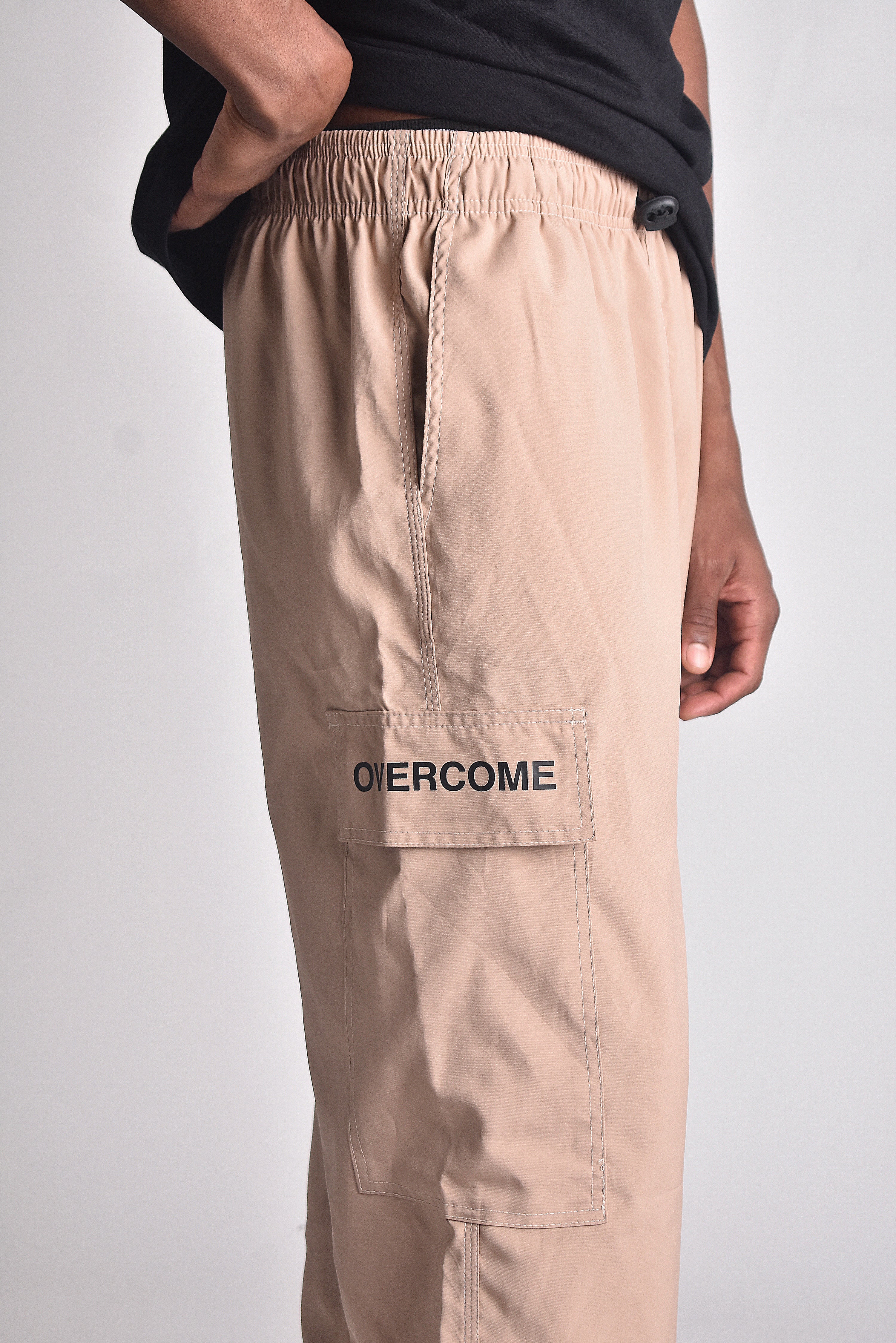 Calça Cargo Tactel Script Bege