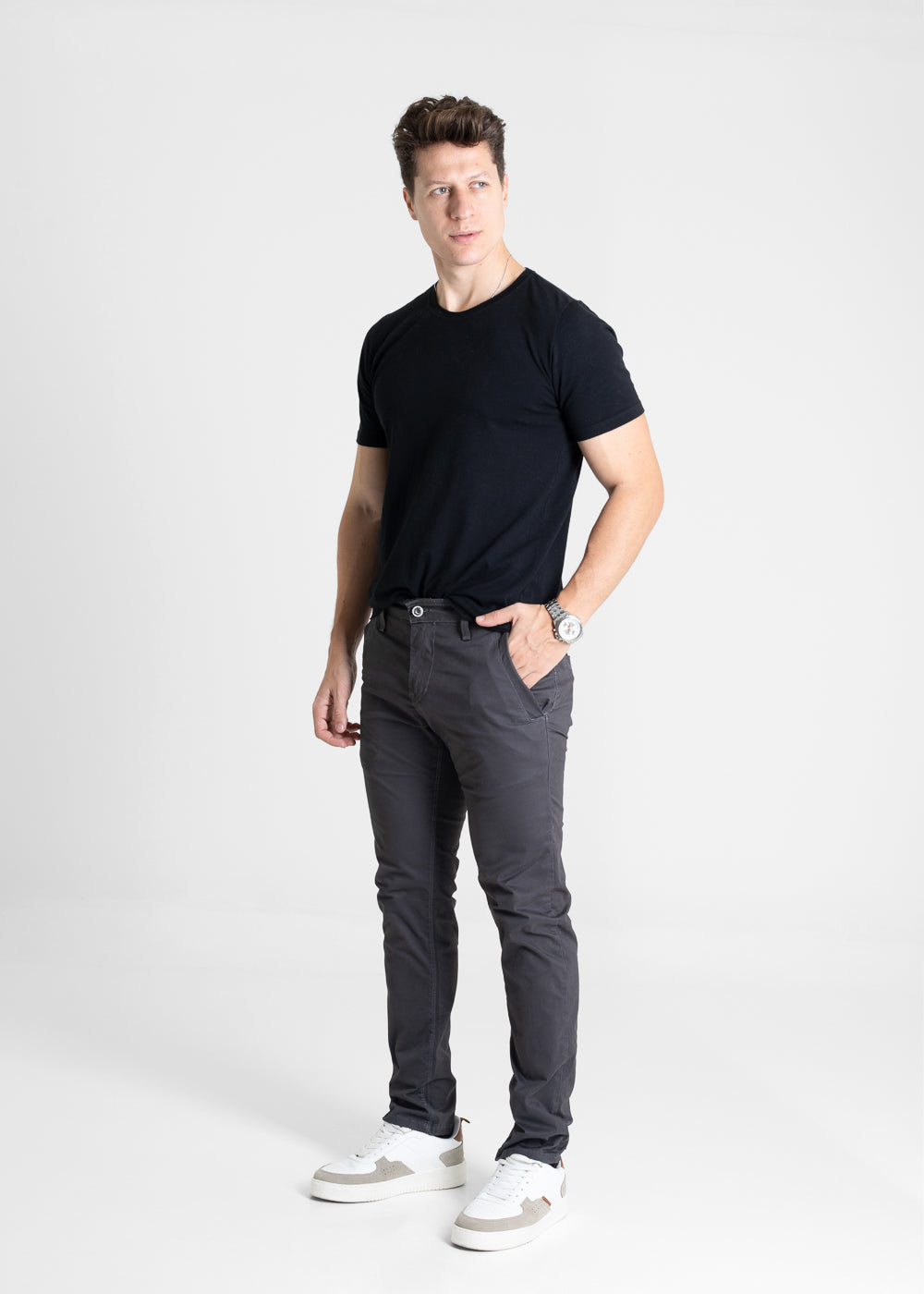 Calça Sarja Sawary Slim - 280384 CINZA