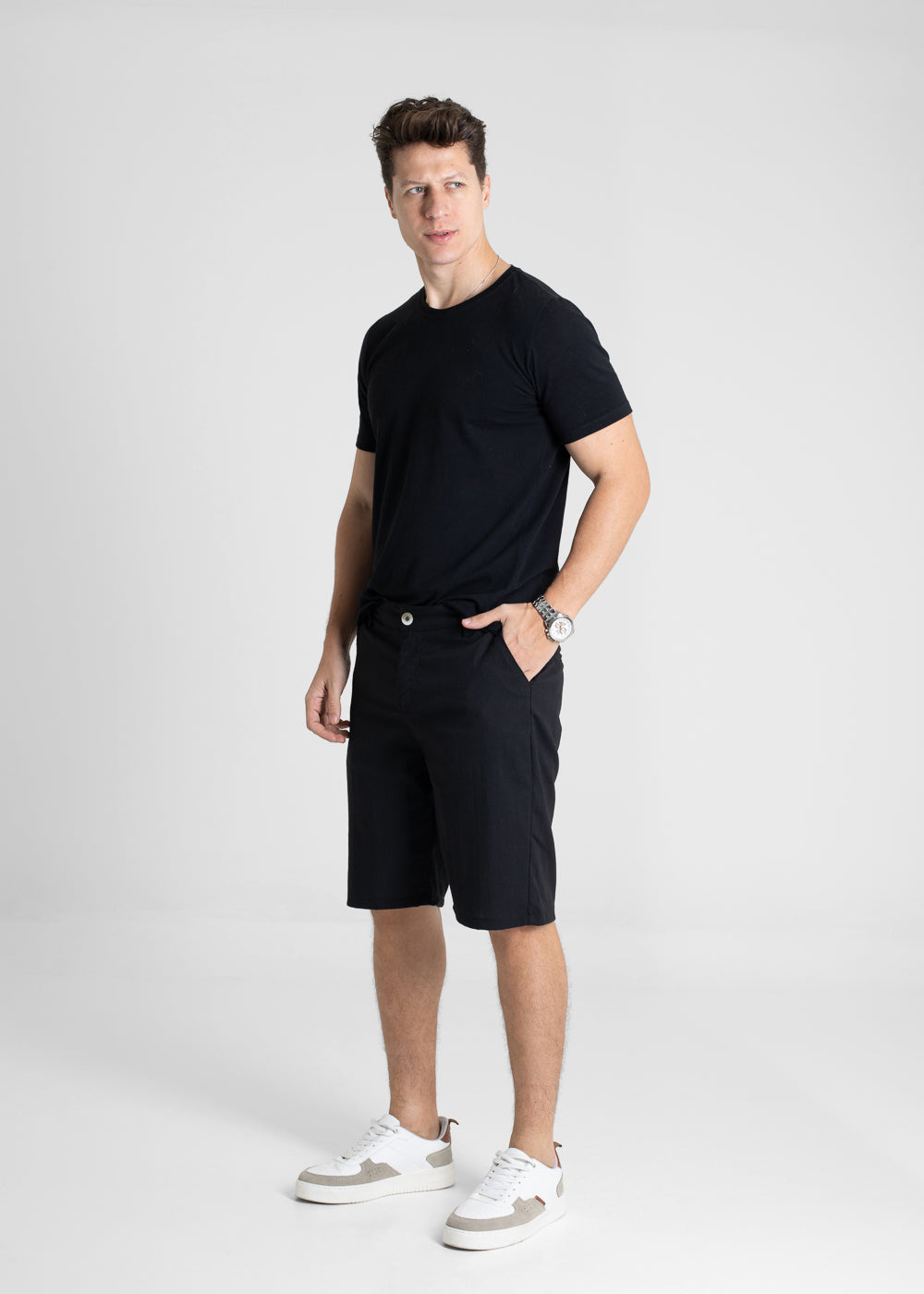 Bermuda Linho Sawary - 280479 PRETO