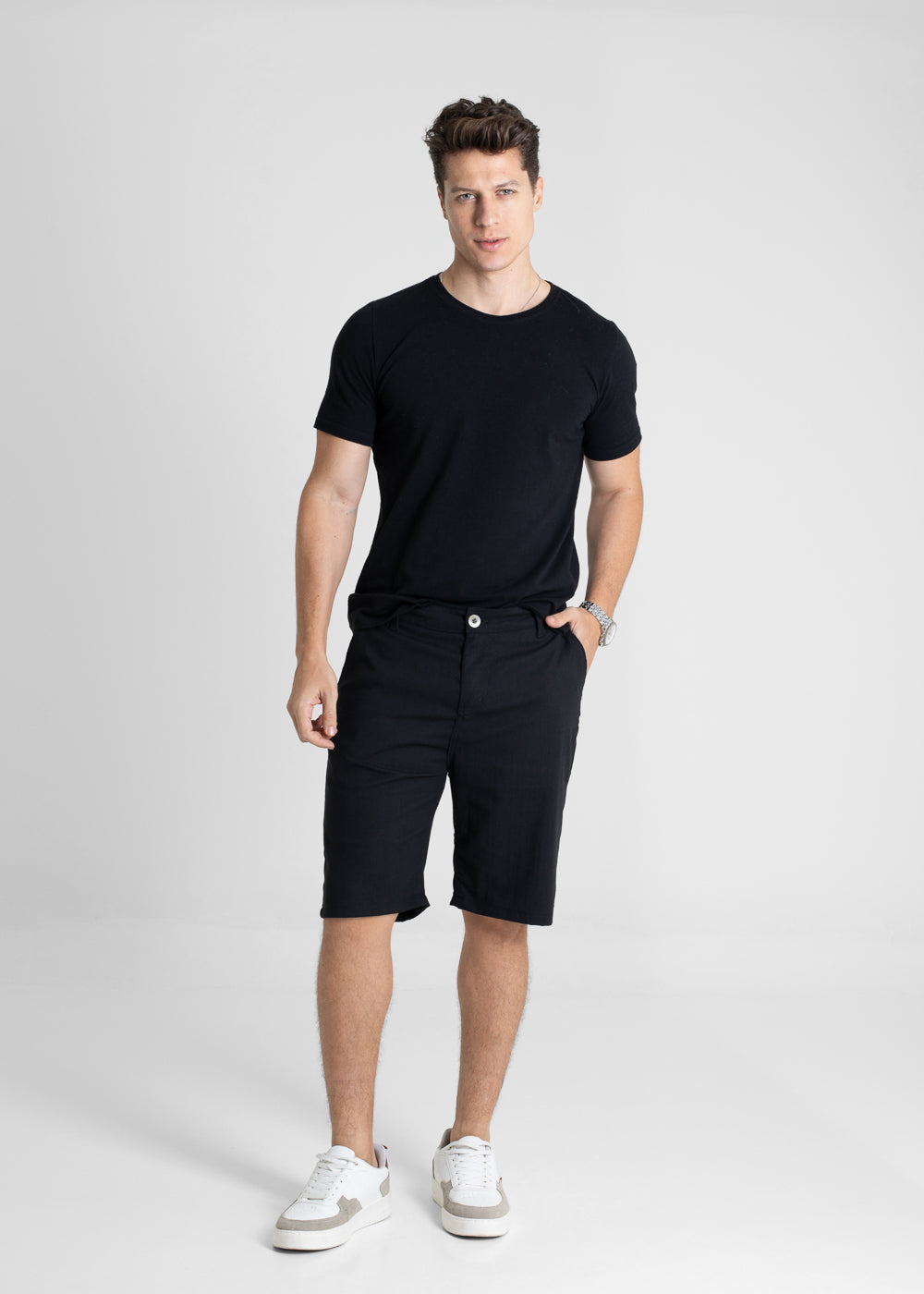 Bermuda Linho Sawary - 280479 PRETO