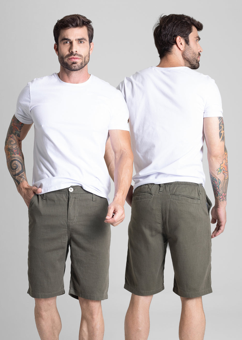 Bermuda Linho Sawary - 281159 VERDE