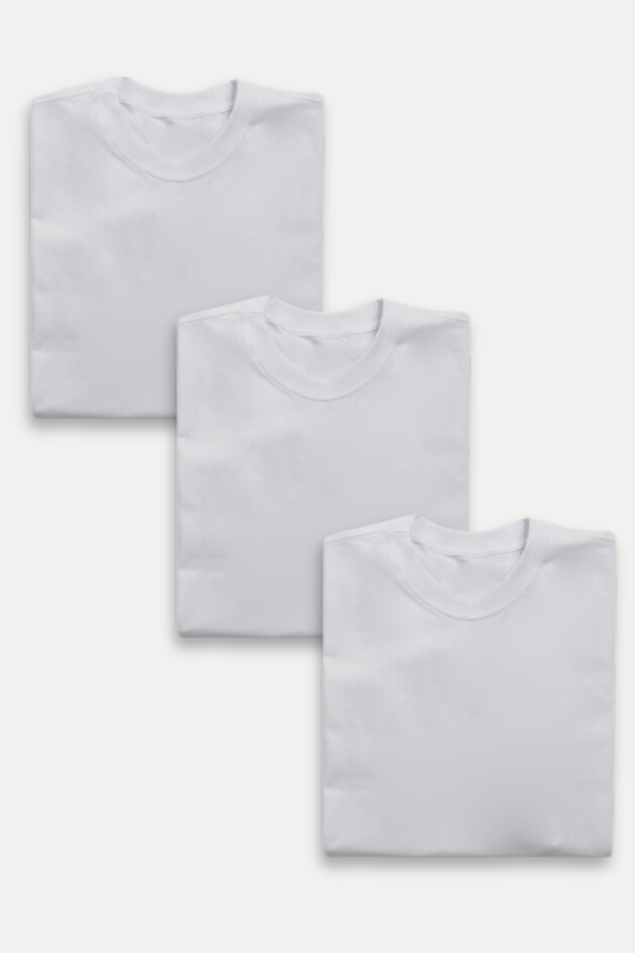 Kit 3 Camisetas Regular Fit DailyBasics  Off White