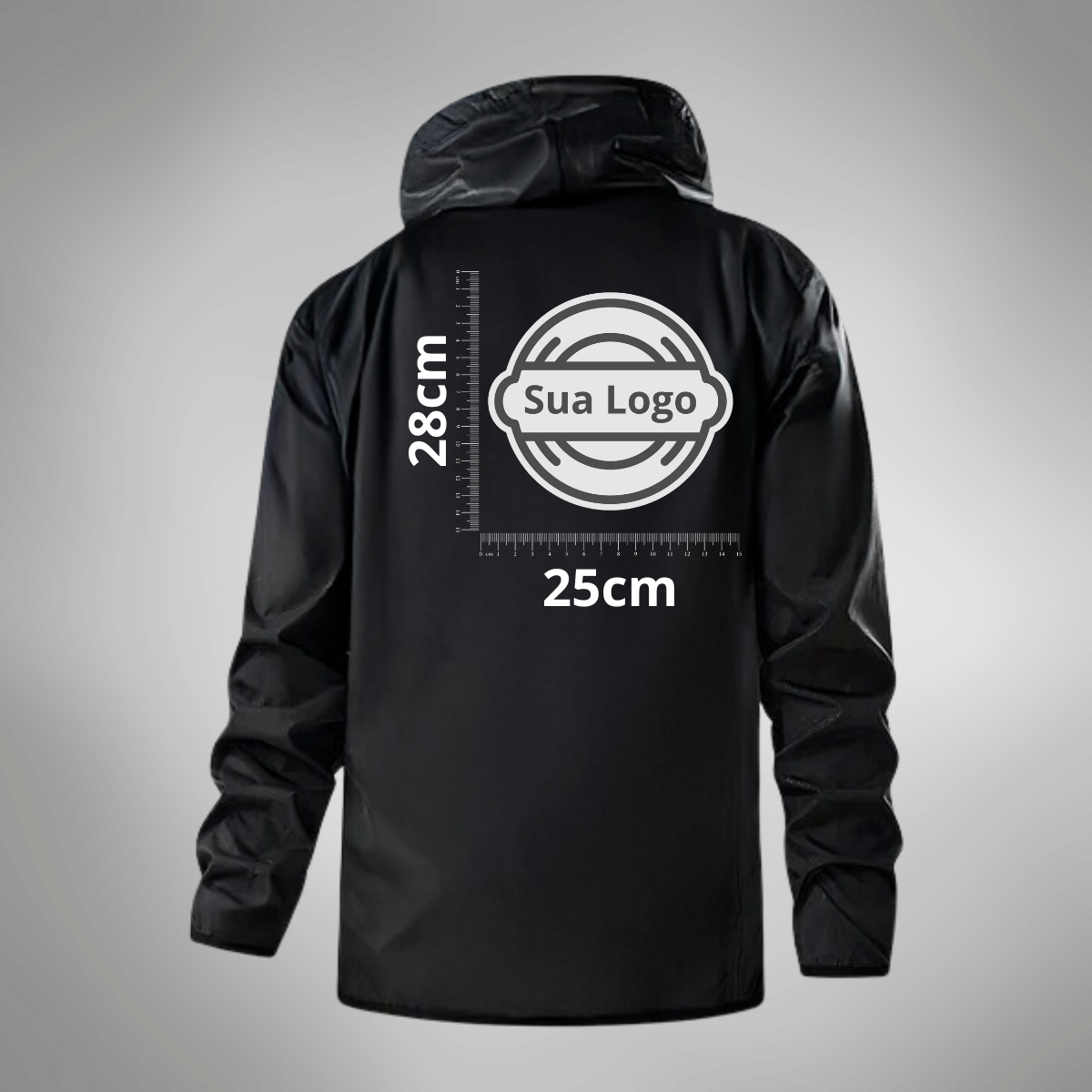 Jaqueta Corta Vento Lisa PERSONALIZADA Estampa Logo