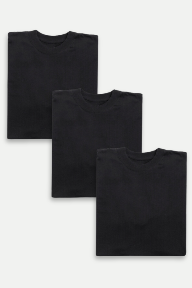Kit 3 Camisetas Regular Fit DailyBasics Preto