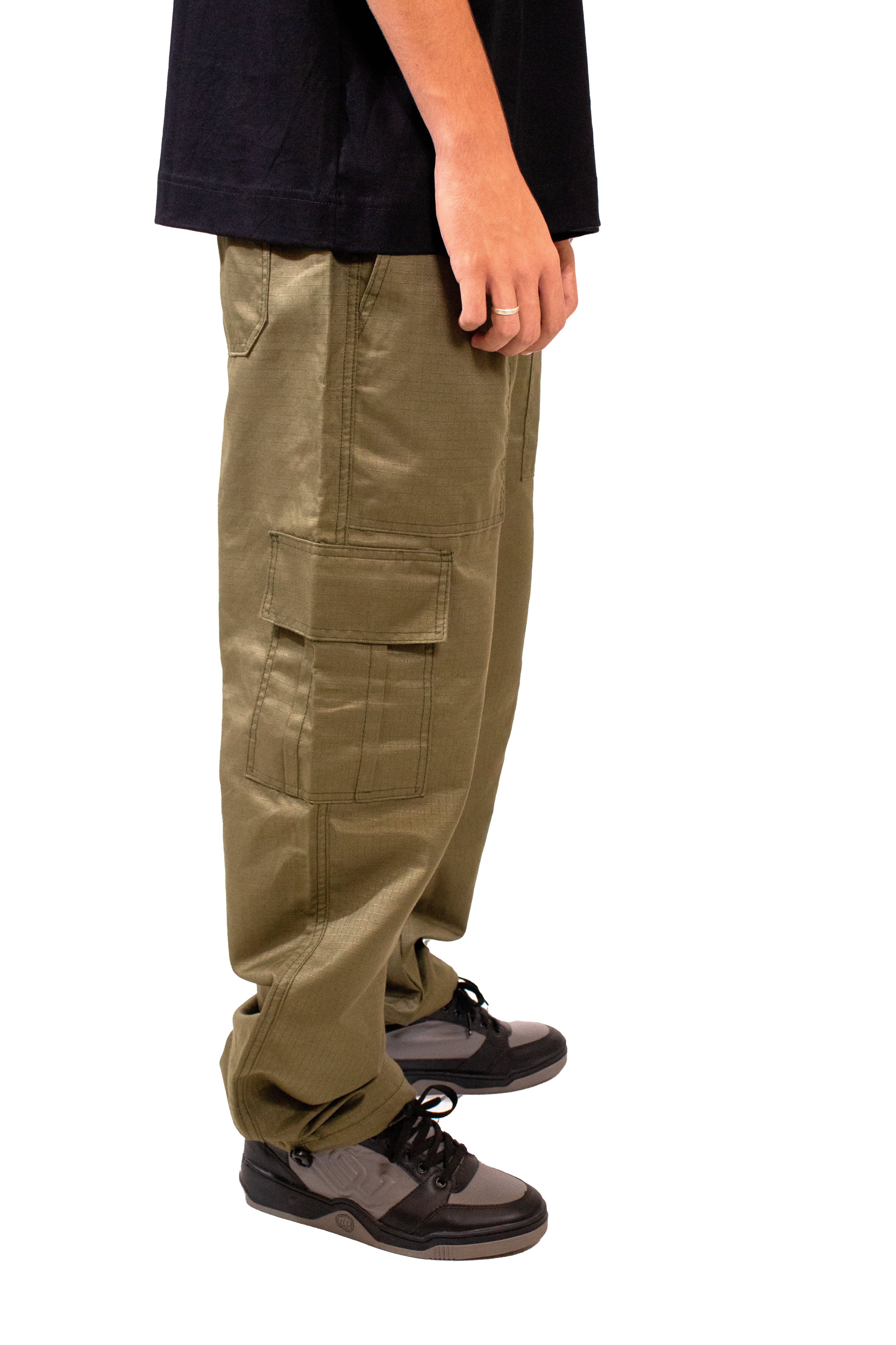 Calça Cargo RipStop Basic Verde Militar
