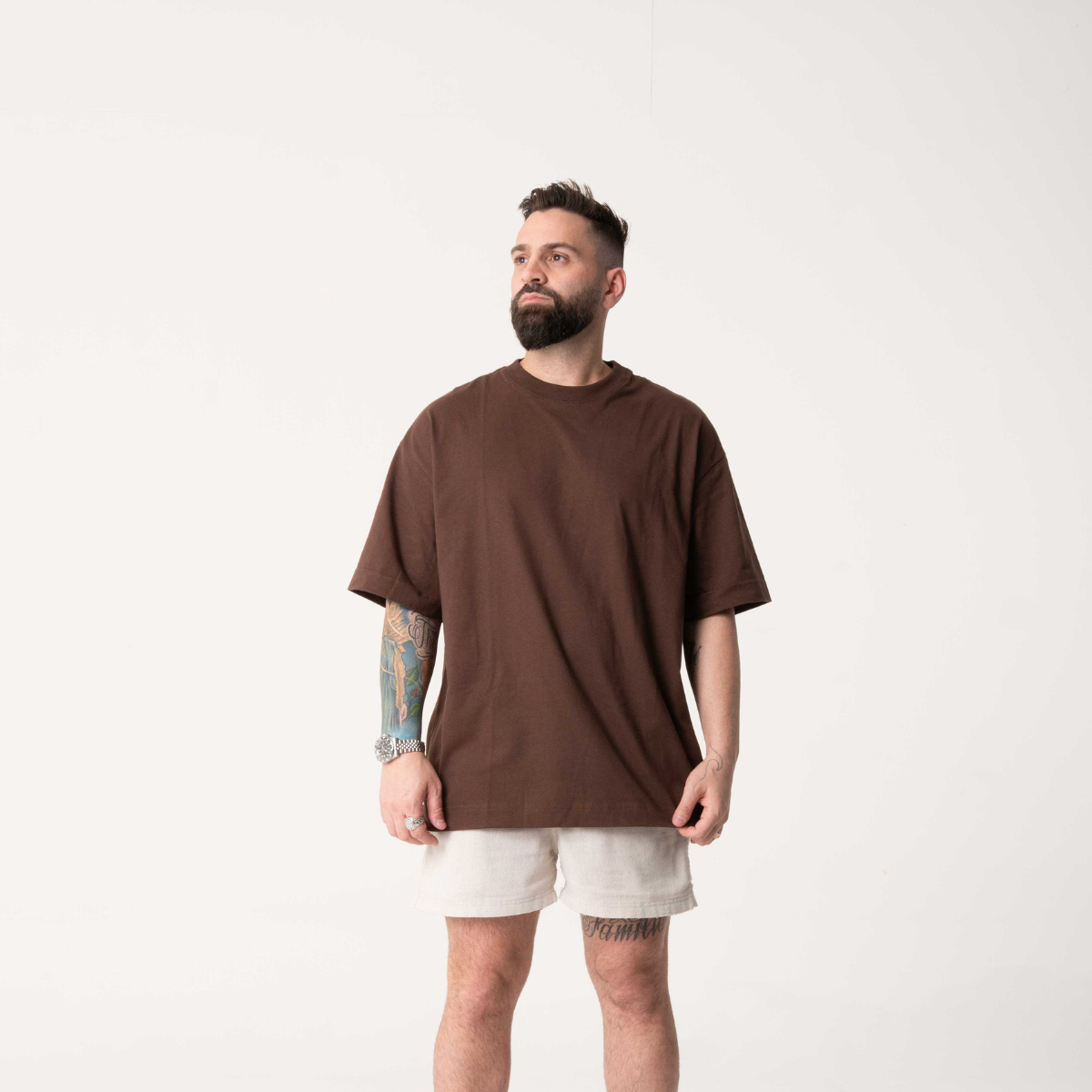 Camisa Masculina Oversized Premium 20.1 Marrom Lisa