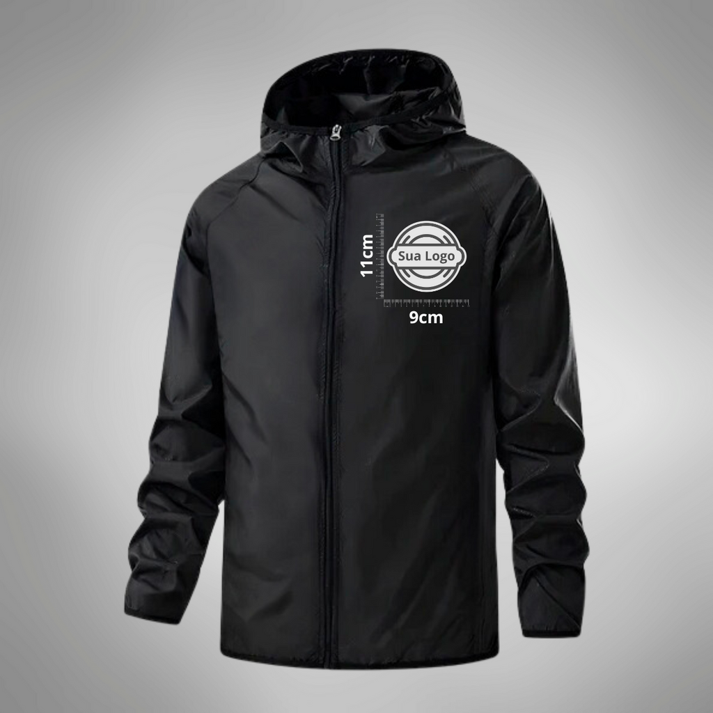 Jaqueta Corta Vento Lisa PERSONALIZADA Estampa Logo