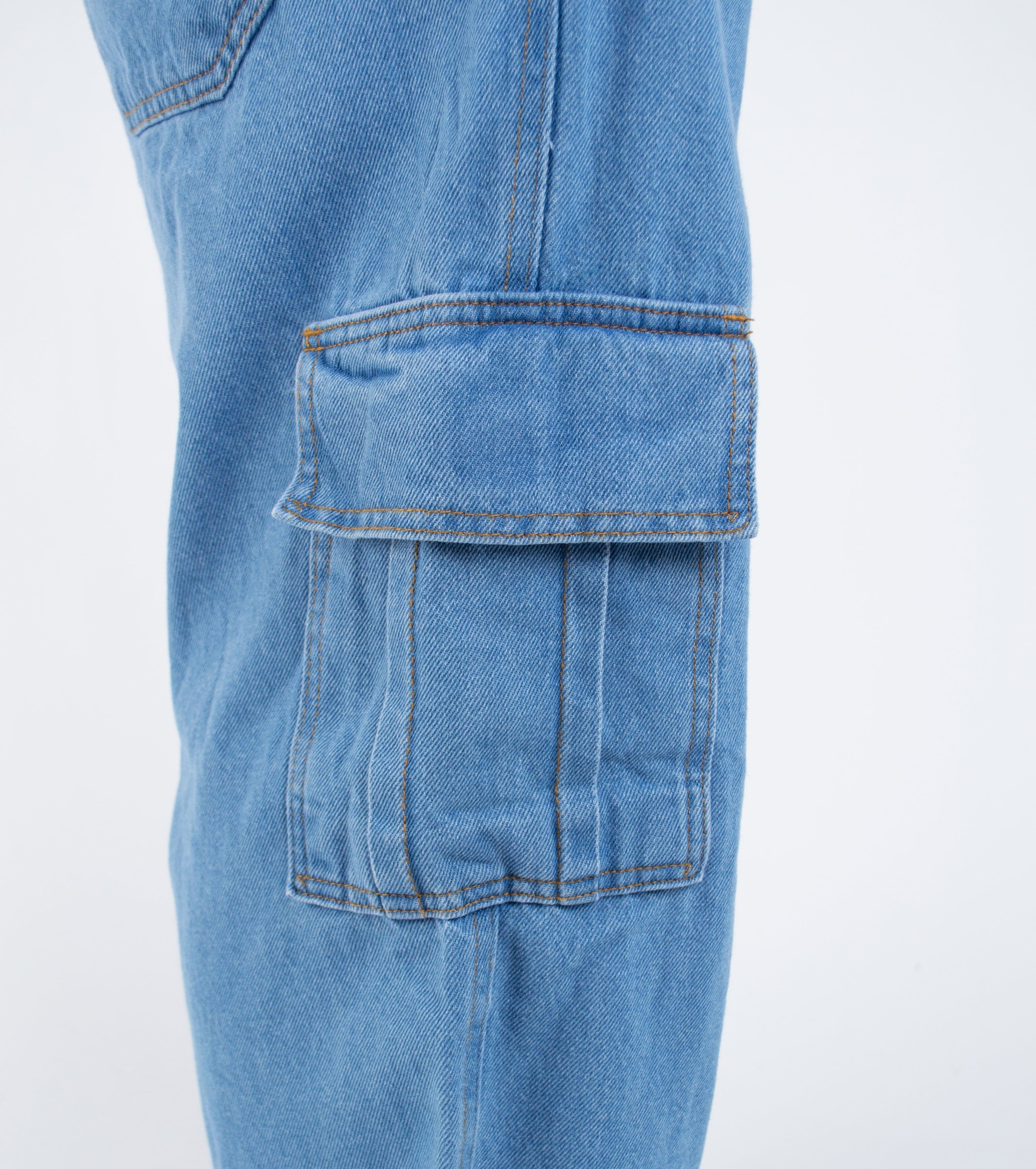 Calça Jeans Cargo Basic Azul