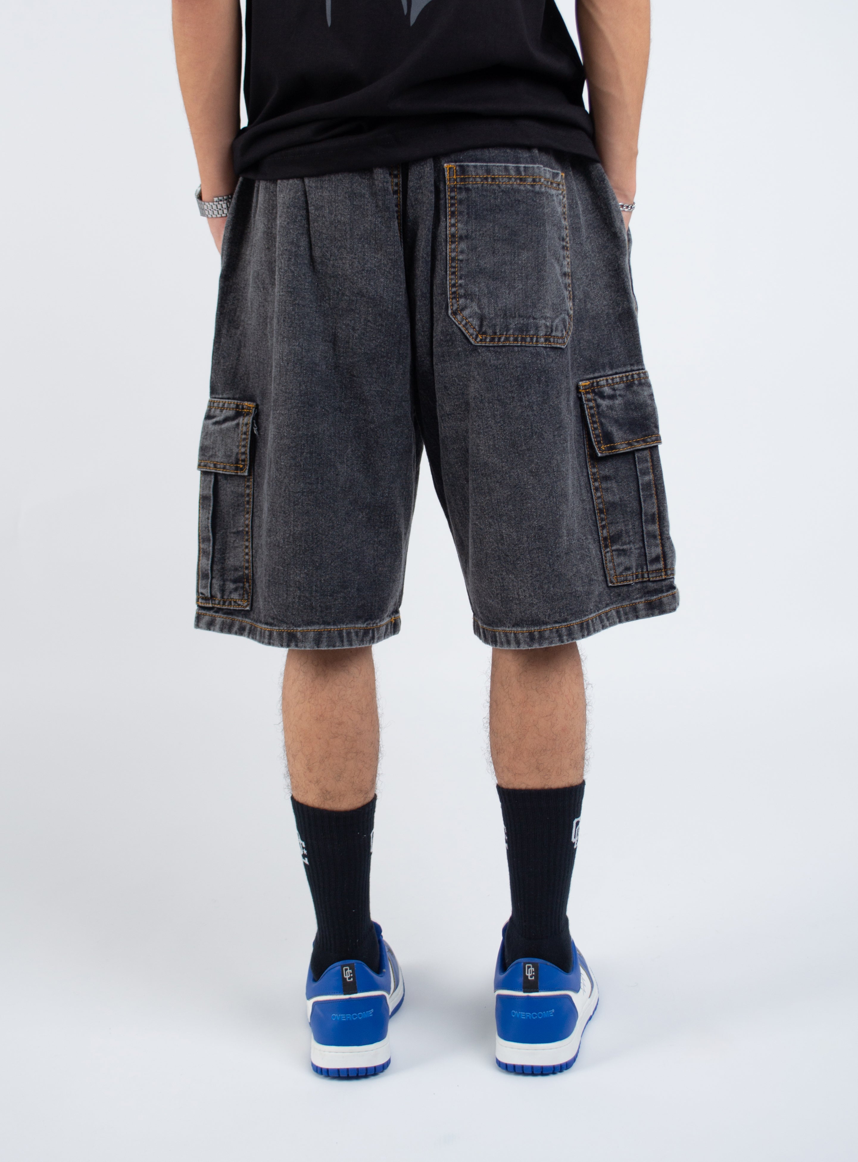 Bermuda Jeans Cargo Basic Black