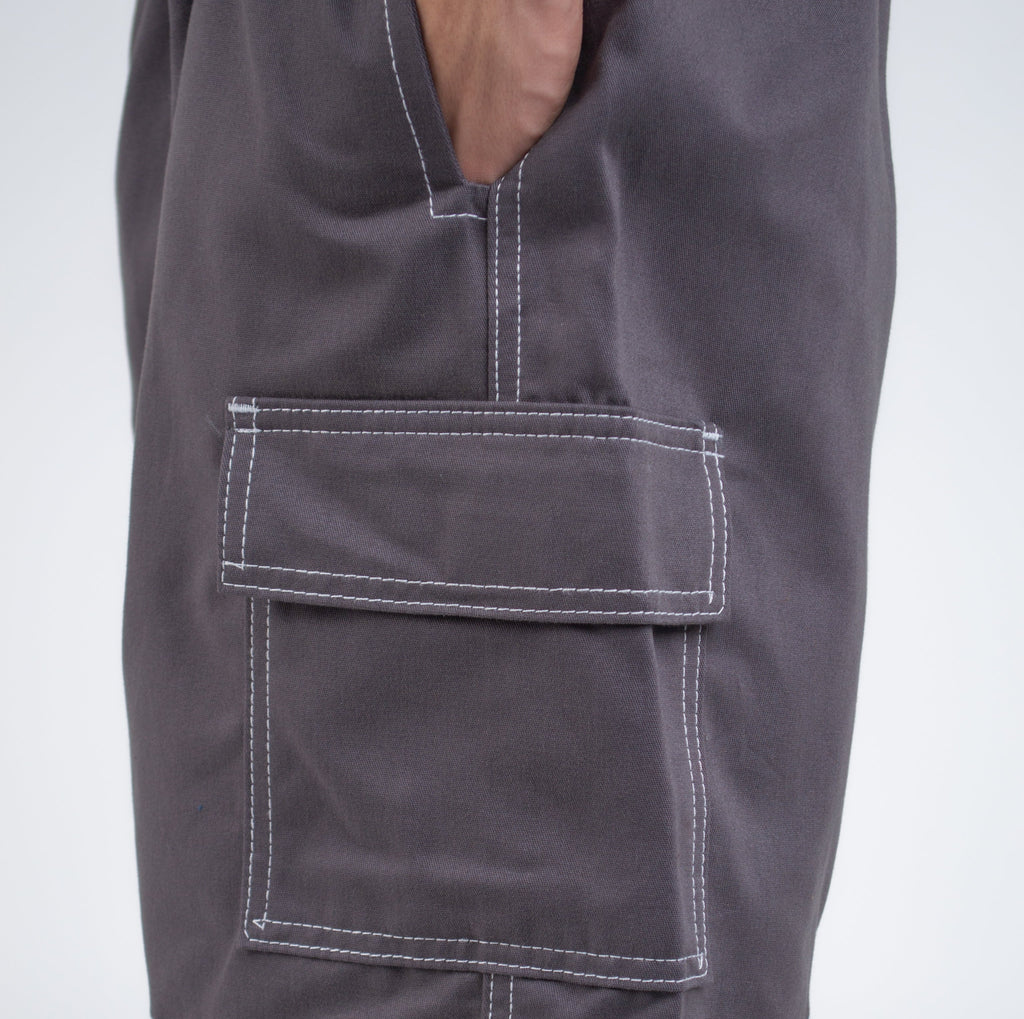 Bermuda Cargo Stroke Line Cinza Chumbo