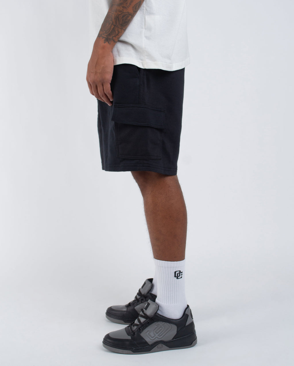 Bermuda Cargo Moletom  Basic Preta