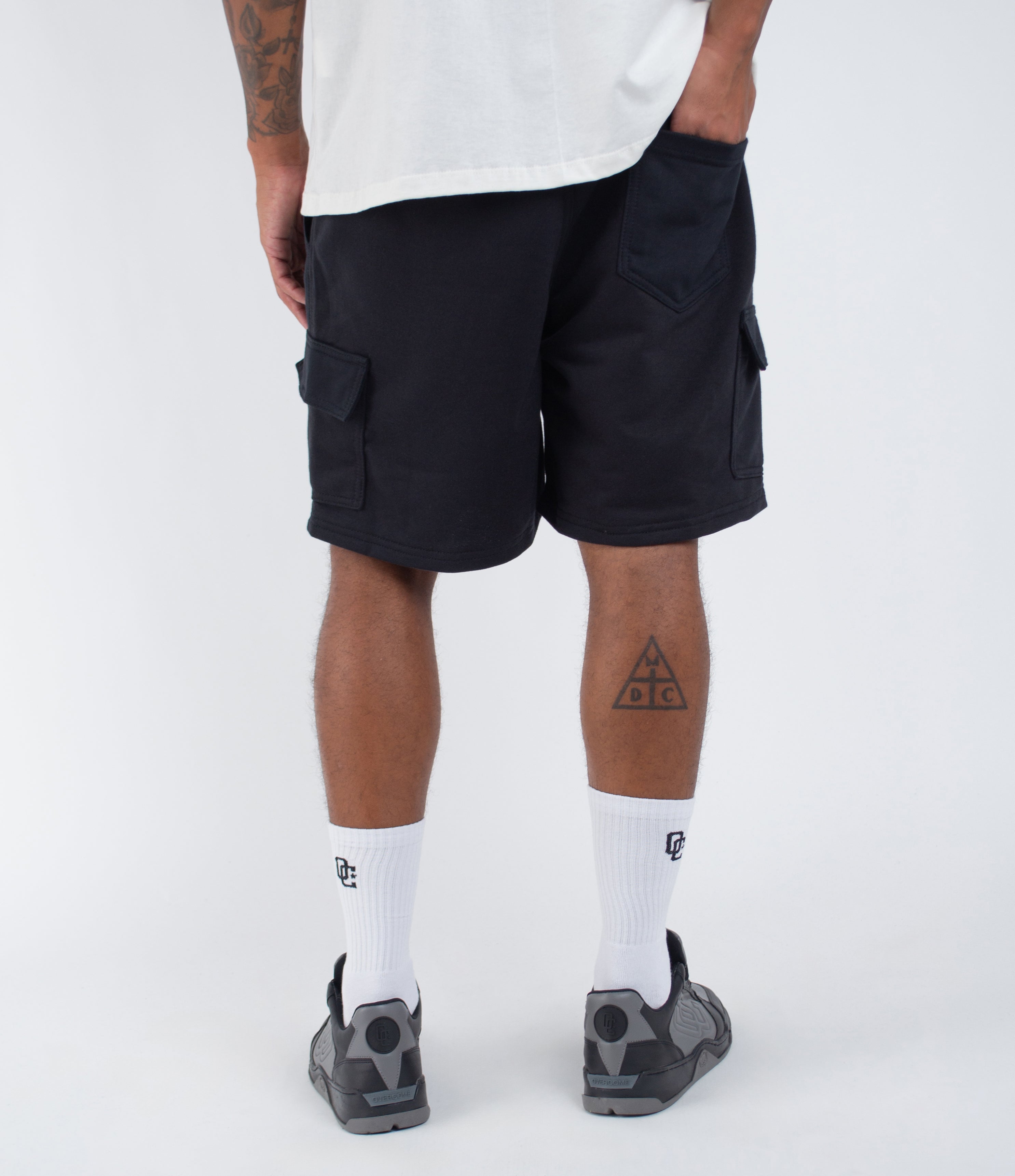 Bermuda Cargo Moletom  Basic Preta