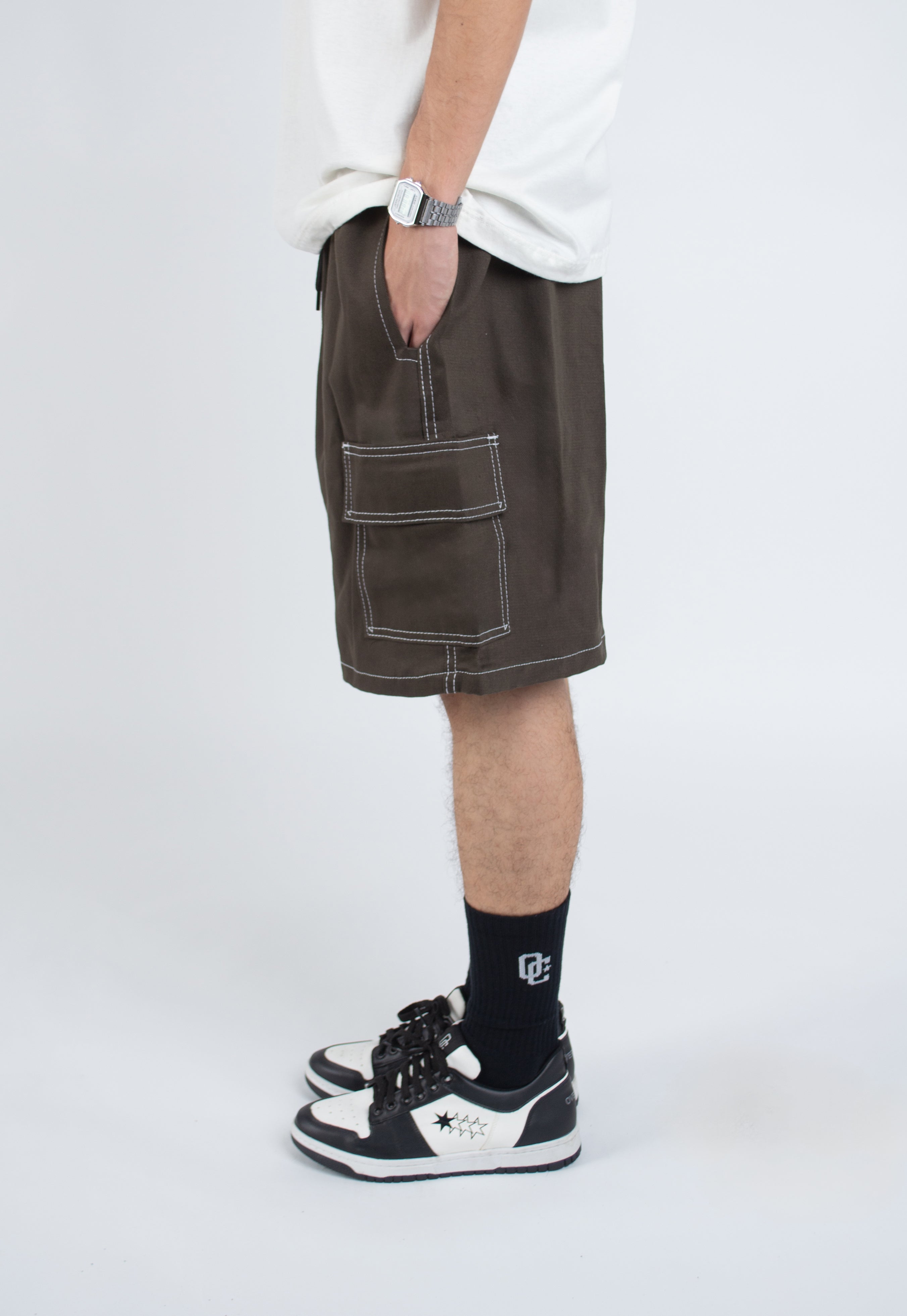 Bermuda Cargo Stroke Line Verde