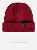 Gorro Curto de Lã Tricô Canelado - Vinho