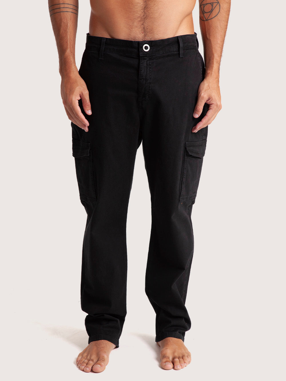 Calça Sarja Preta Hang Loose Cargo