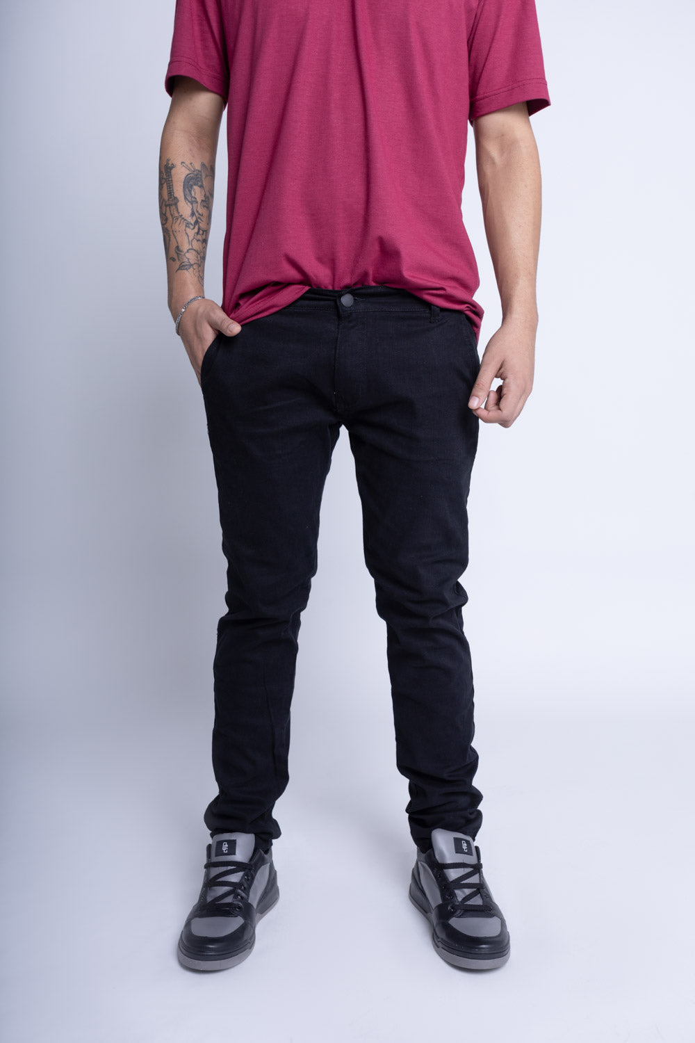 Calça Chino Logo Preta