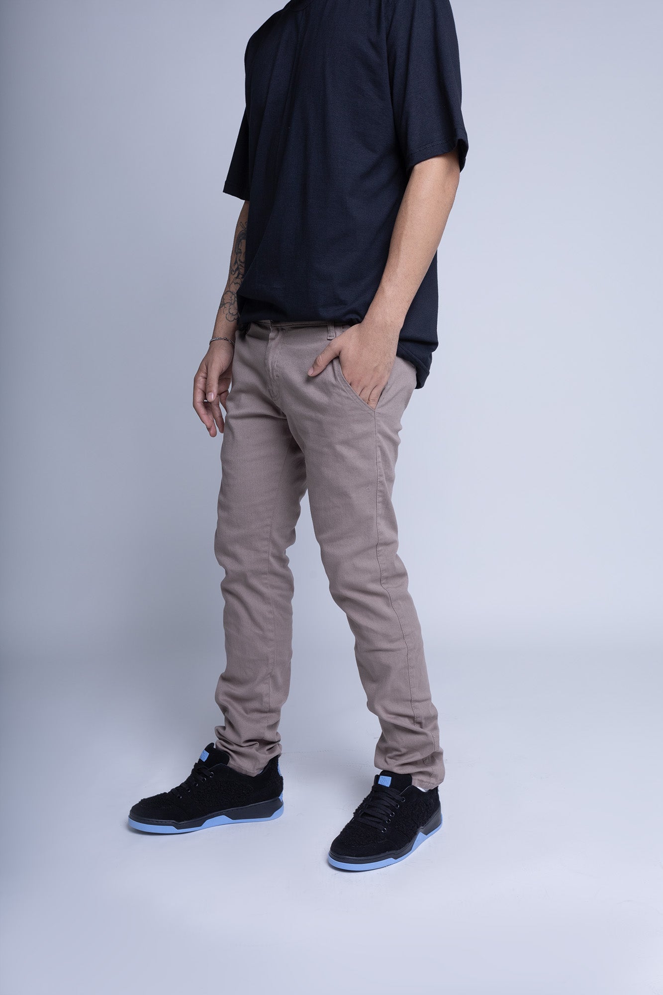 Calça Chino Logo Bege