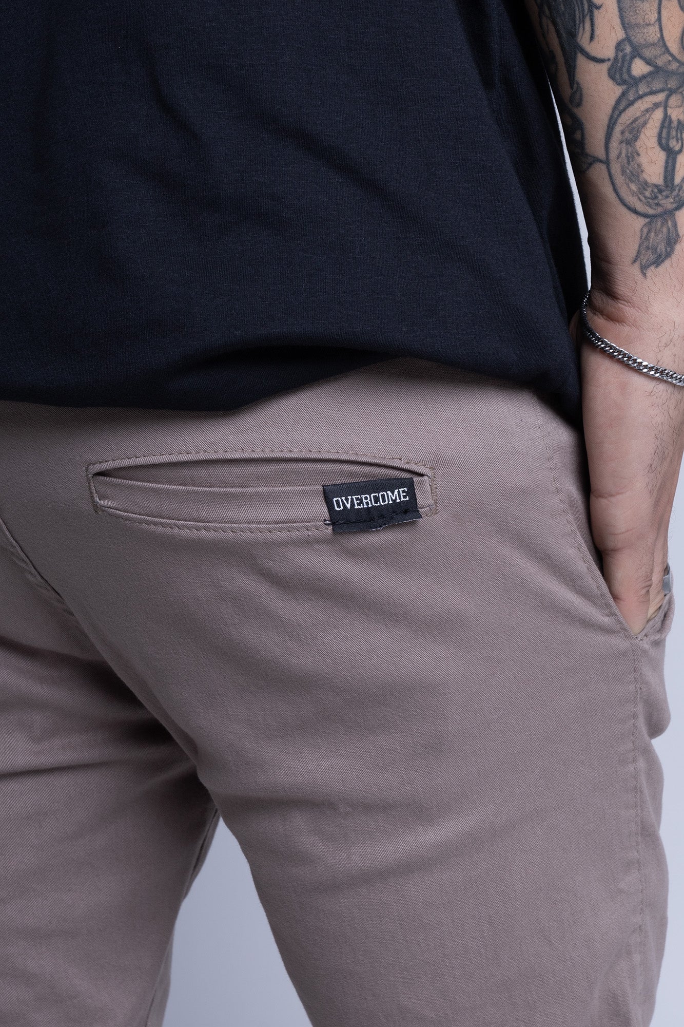Calça Chino Logo Bege