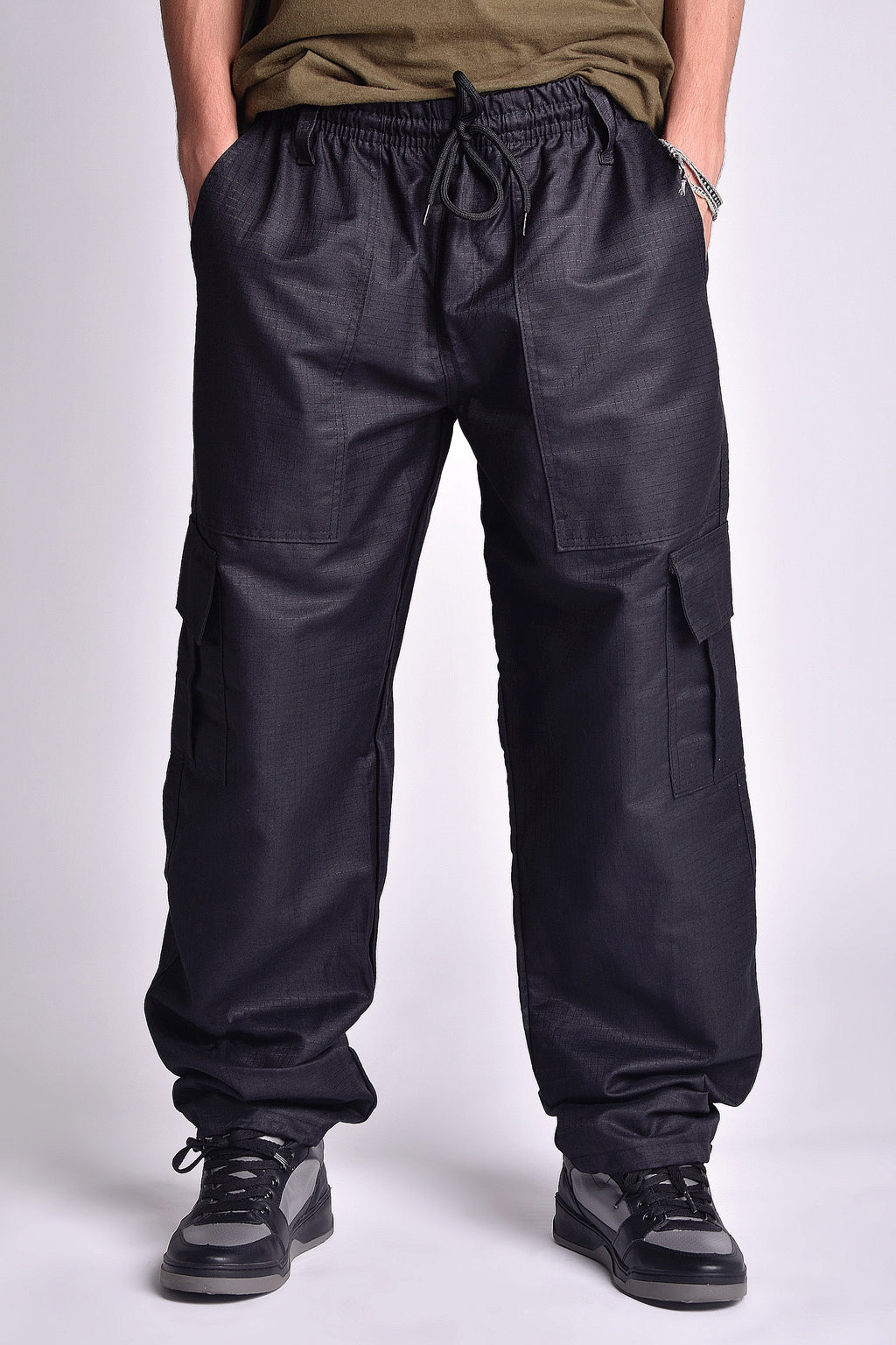 Calça Cargo Rip Stop Basic Preta