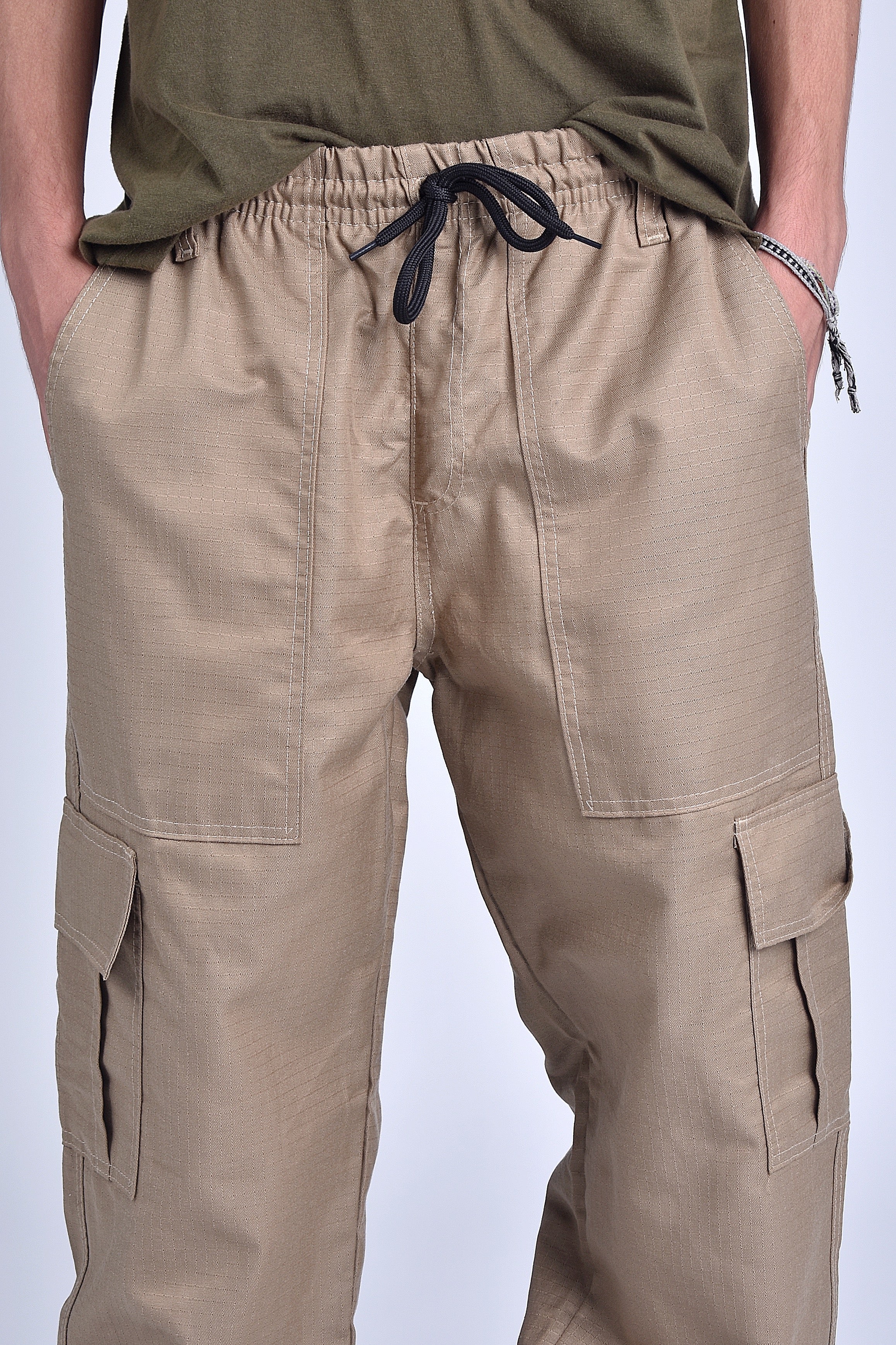 Calça Cargo Rip Stop Basic Caqui