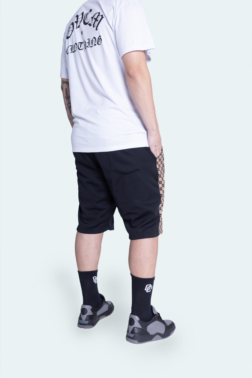 Bermuda Moletom Checkered Preta