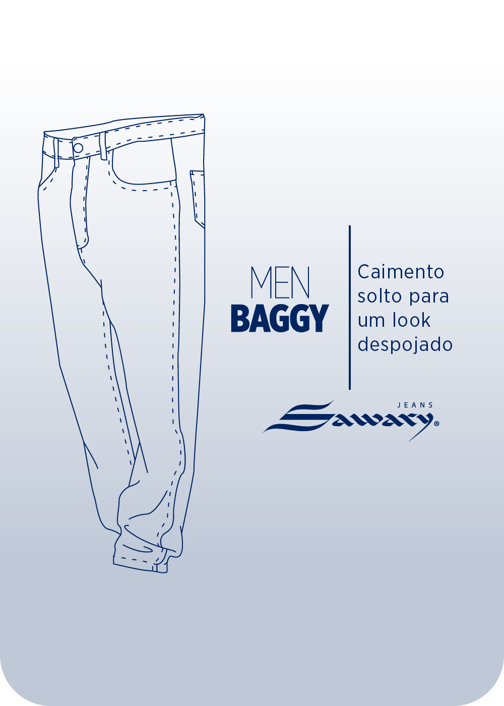Calça Jeans Sawary Baggy - 281429 AZUL