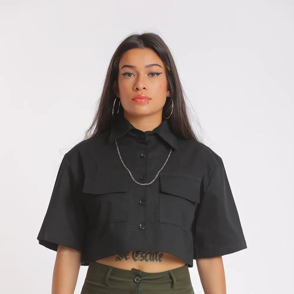 Cropped Work Preto