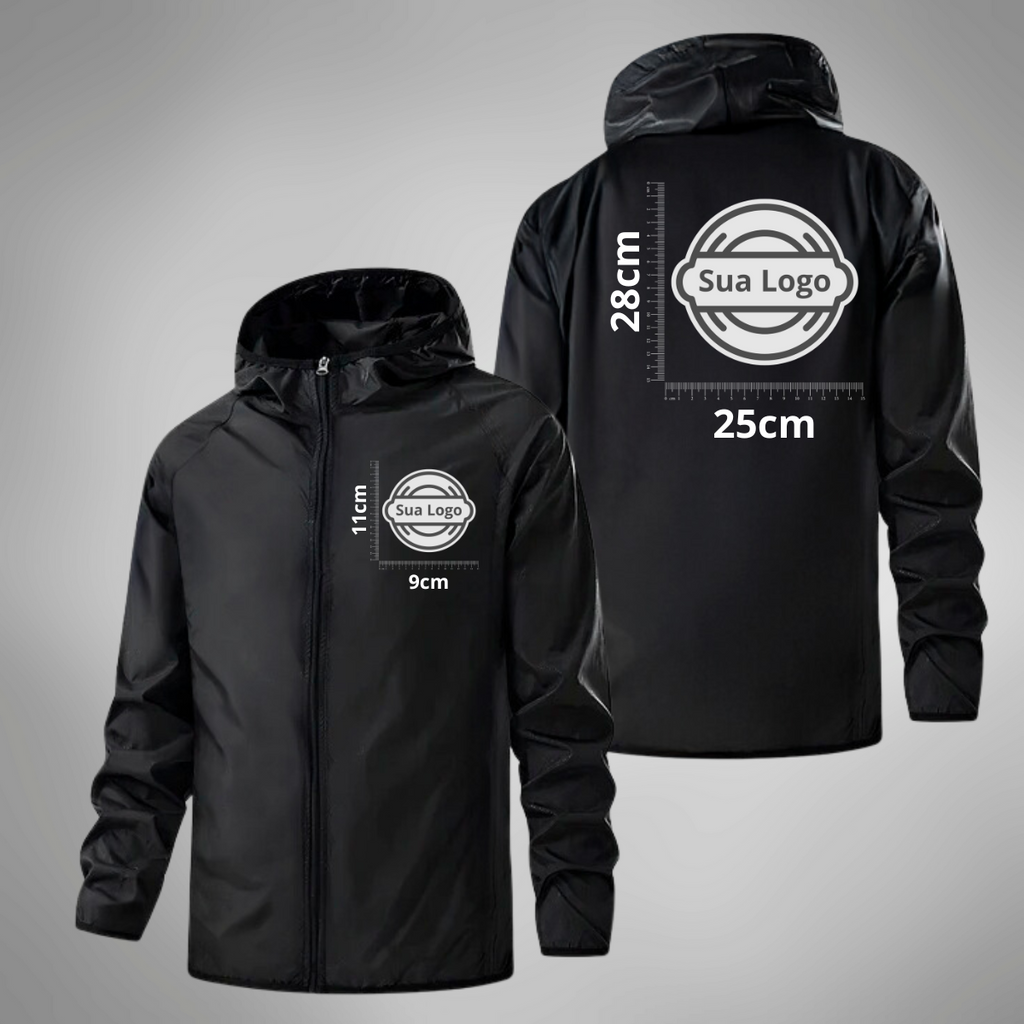 Jaqueta Corta Vento Lisa PERSONALIZADA Estampa Logo