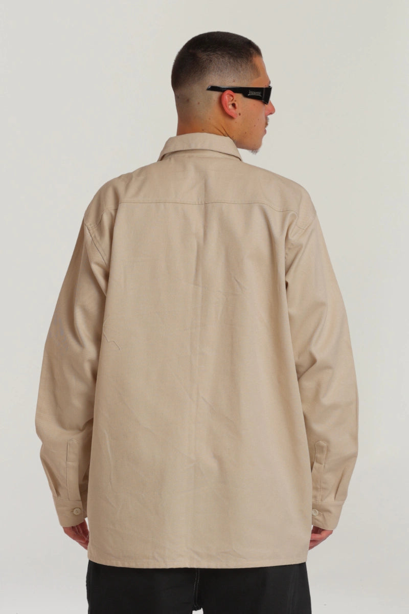 Workshirt Manga Longa (Camisa) Bege