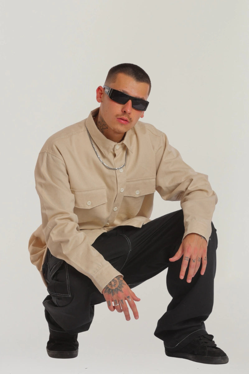 Workshirt Manga Longa (Camisa) Bege